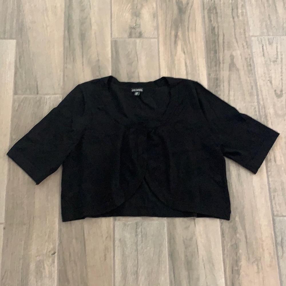 George black crop envelope cardigan